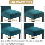 H.VERSAILTEX Velvet Dining Chair Covers Stretch Chair Covers for Dining Room Set of 6 Parson Chair Slipcovers Chair Protectors Covers Dining, Soft Thick Solid Velvet Fabric Washable, Deep Teal