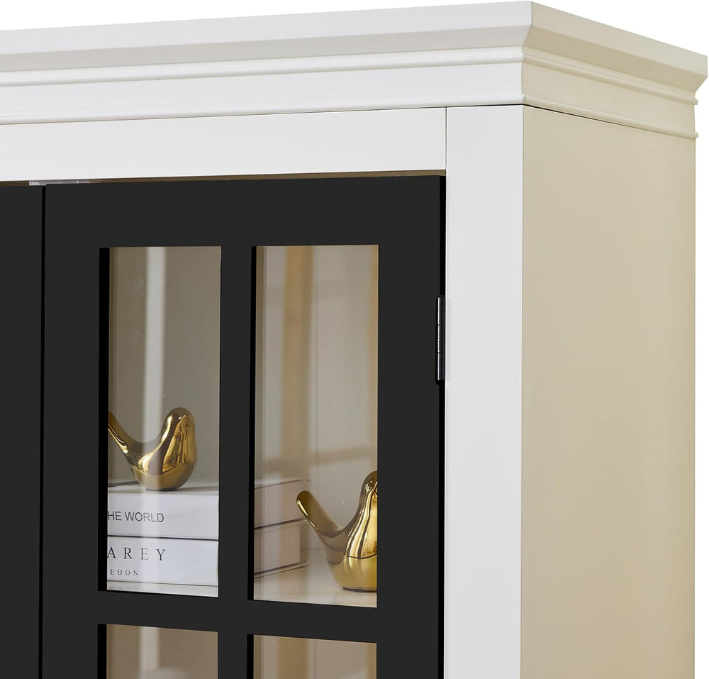 roomfitters 71.2'' Pantry Cabinet with Glass Door, Farmhouse Display ...