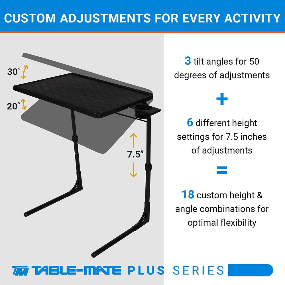 Table-Mate TV Tray Table | Portable Desk Folding Dinner Tray, Couch Table Tra...