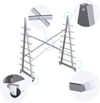 Floor Standing Lumber Horizontal Storage Rack with 7 Tiers, Heavy-Duty Metal Adjustable Arms Pallet Racking, Free Standing Bar Storage Cantilever Rack for Basement, Up to 2500 Lbs