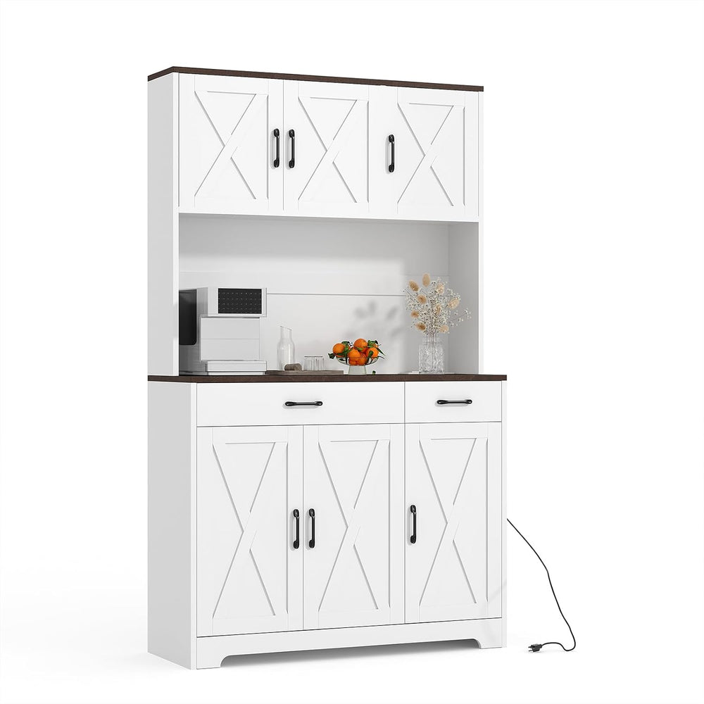 MDF 71in Kitchen Pantry Cabinet with Wine Rack,Freestanding Storage (3) | Stu...