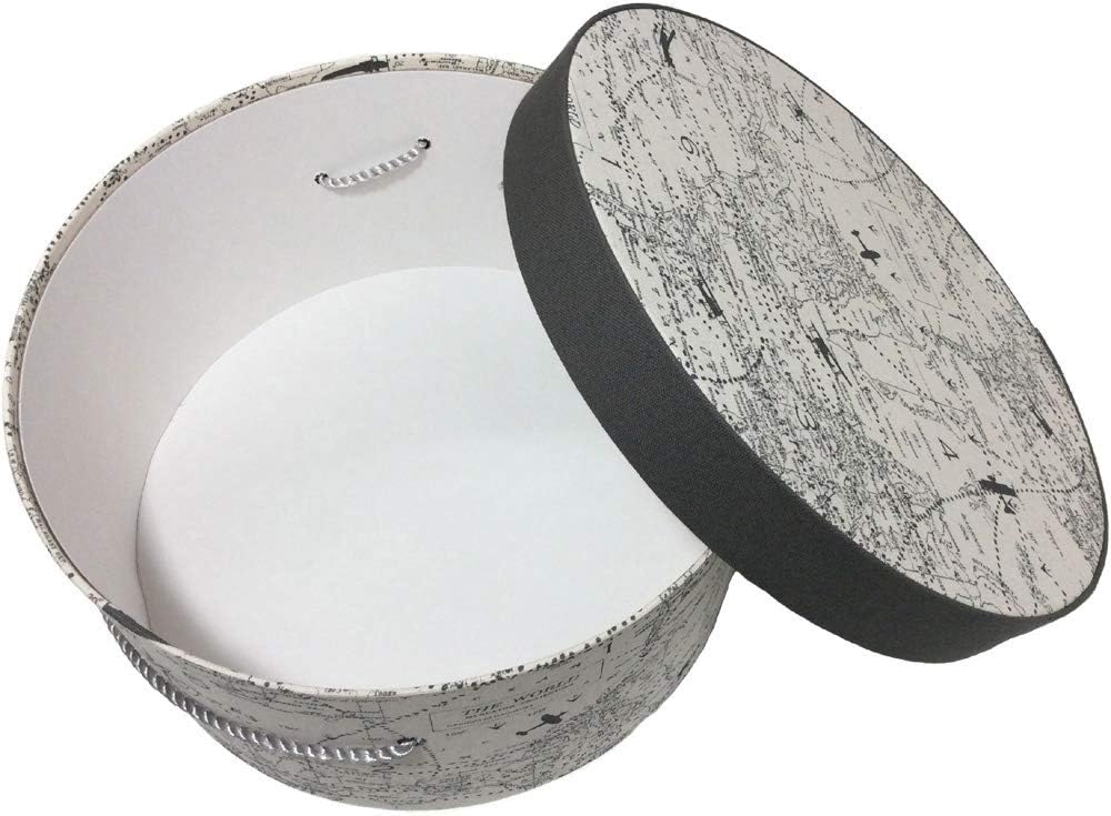 Sarah's Hat Boxes Classic Travel Hat Box – 14.75" x 7.5" (Dia. x Ht.) Handmade in USA – Odorless Non-Toxic Adhesive, Cording Handle – Premium Storage for Hats & Accessories