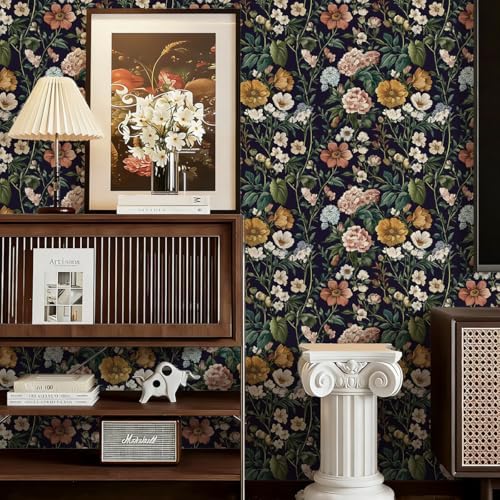 Livebor Floral Peel and Stick Wallpaper Floral Contact Paper 16.9"x393.7...