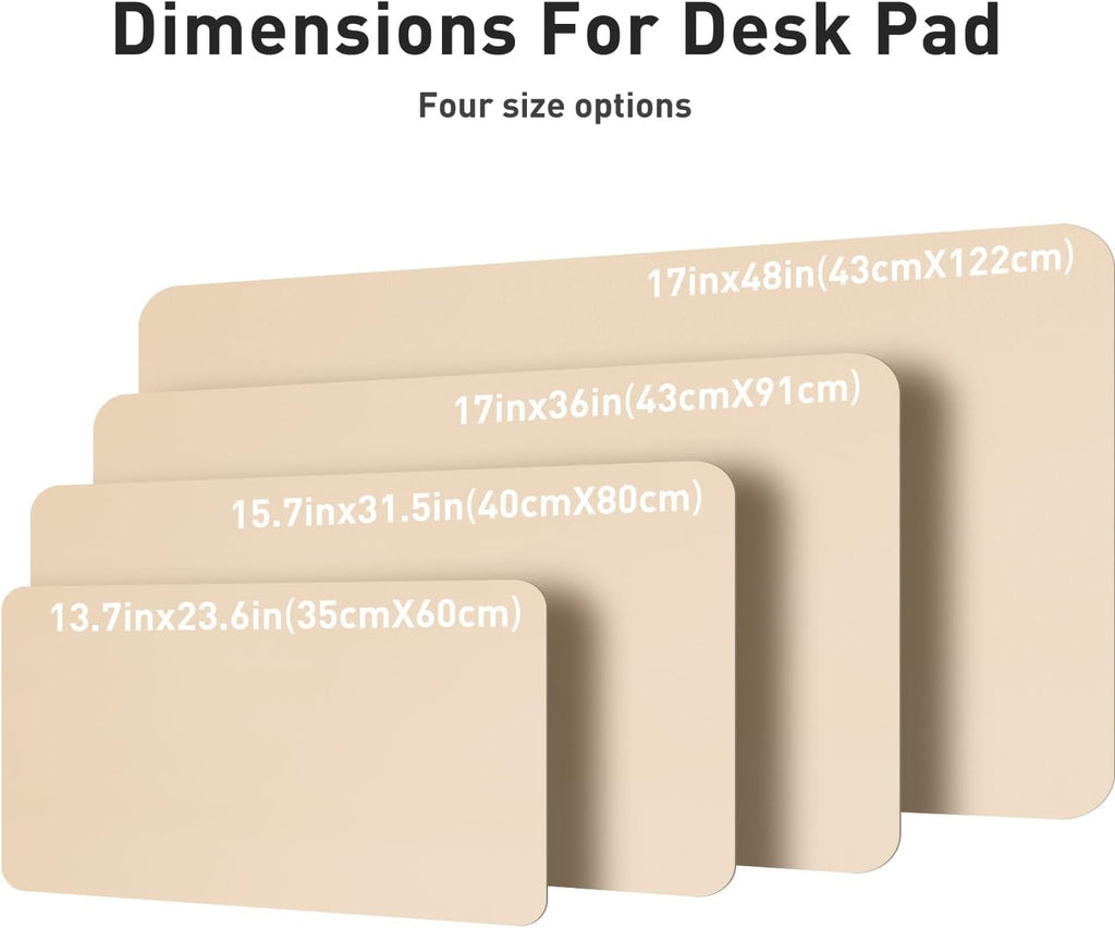 Aothia Large PU Leather Desk Pad Protector – Non-Slip Mouse Pad & Writing Mat for Office/Home, Waterproof, Easy to Clean (36" x 17", Soft Peach)