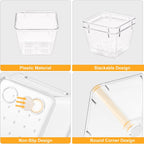 SMARTAKE 13-Piece Drawer Organizers with Non-Slip Silicone Pads, 5-Size | Clear Desk Bathroom Drawer Organizer Trays Storage Tray for Makeup, Jewelry, Utensils in Bedroom Dresser, Office and Kitchen