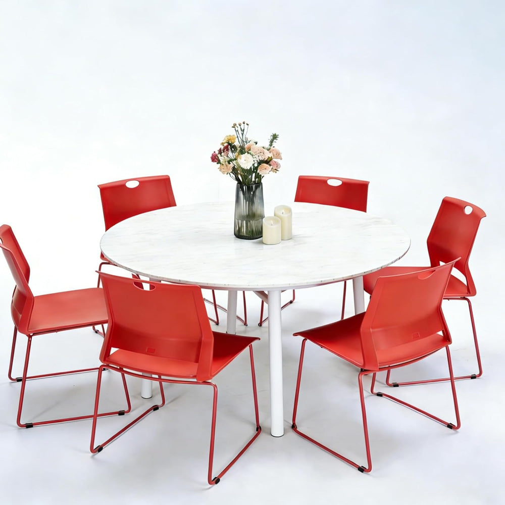 Red Stacking Conference Guest Chairs Set of 4, stackable Waiting Breakroom