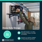 StoreYourBoard Heavy Duty Garage Shelf Wall Mount 1ft x 2ft – Wall-Mounted Shelving for Storage & Organization – Heavy Duty Garage Shelves for Tools, Bins, & Equipment – Holds 200 lbs - Black