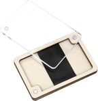 HINGTAI Wooden Magnetic Needle Holder Case with Clear Lid, Sewing Needle Organizer Box with Snap Closure, Strong Built-in Magnet Secures Pins Under 6.5cm, Craft Supplies Storage Gift for Sewers