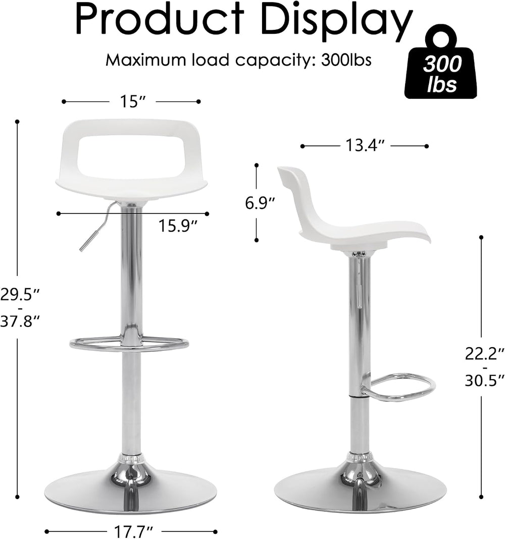 NOBPEINT NOB Contemporary Chrome Air Lift Adjustable Swivel Bar Stool (6 Piec...