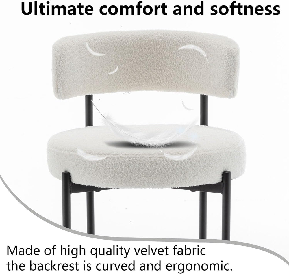 Canxkun Boucle Bar Stools Set of 2, 24" Modern Counter Stools with Backs...