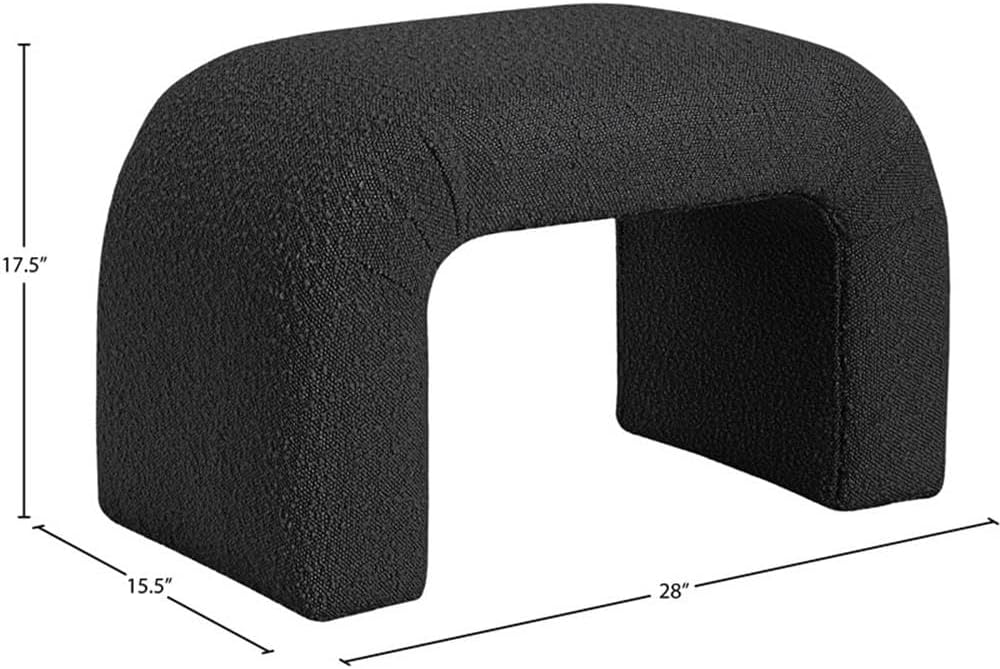 Meridian Furniture 169Black Niagara Collection Modern | Contemporary Boucle F...