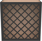 Solid Wood RTA Wine Bottle Rack Wall Cabinet with Lattice Panels - Bottle Holder Storage for Bar, Pantry, or Wine Cellar - Mocha finish Countertop Solution (Charcoal Black, 24'W 12'D 30'H)