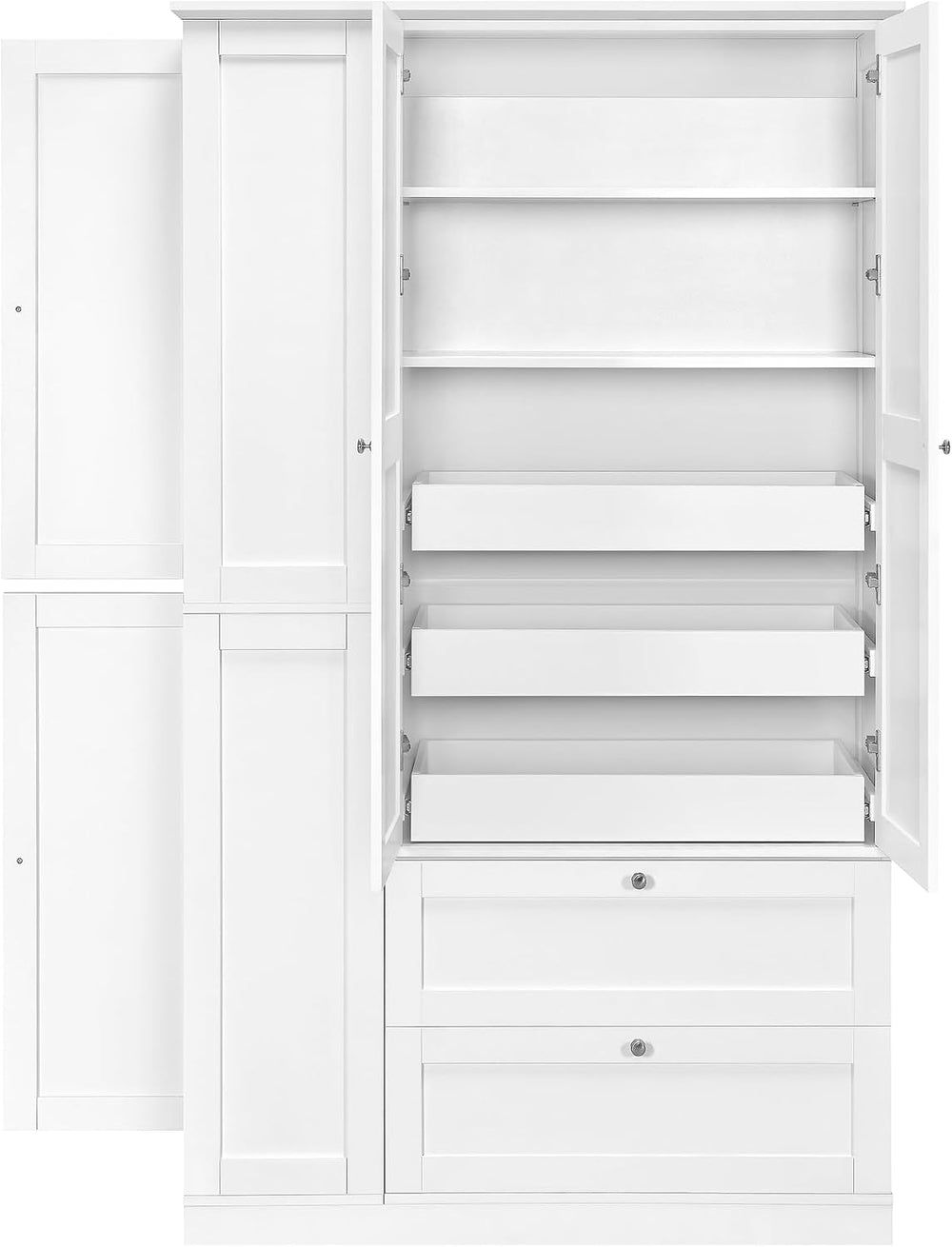RUNNA 73.6" Tall Farmhouse Kitchen Pantry,Freestanding Large Capacity St...