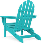 POLYWOOD AD5030AR Classic Folding Adirondack Chair, Height: 35.00" - Width: 29" - Depth: 35.00", Aruba