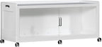 50GAL Extra Large Storage Bins with Lid, 200QT Collapsible Organizer with Wheels, Stackable Closet Cabinet with Doors, Folding Storage Containers for Home, Office, Kitchen, 1Pack White