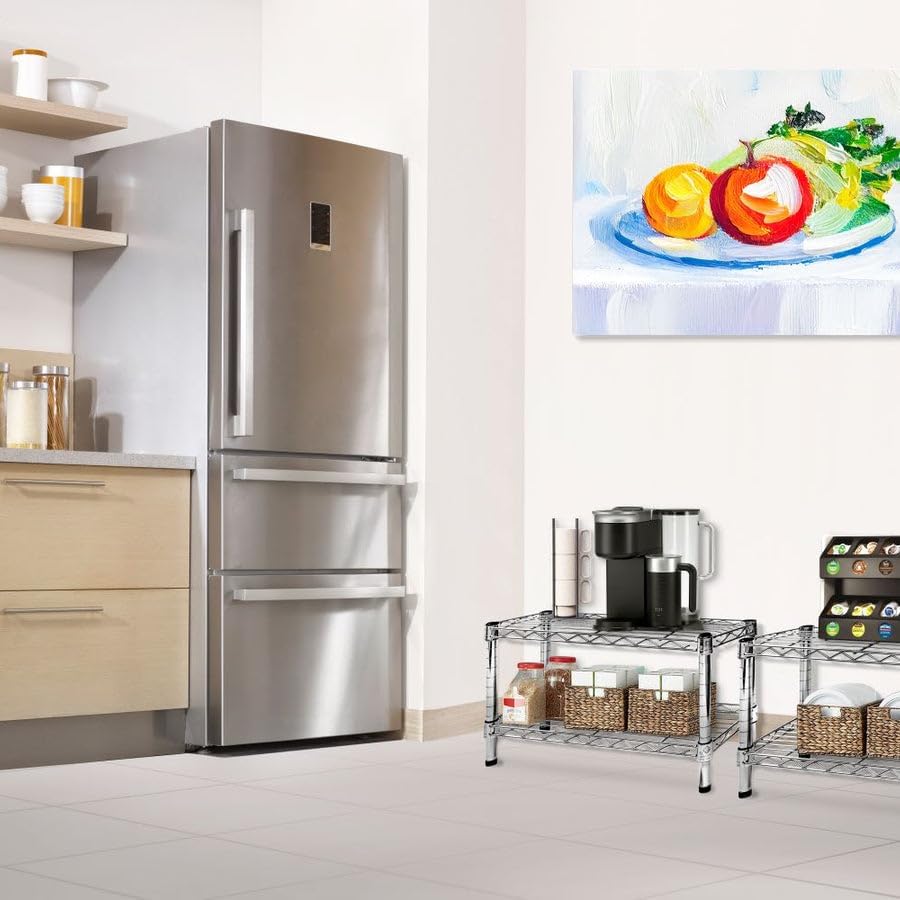Shelving Inc. 24" d x 72" w Chrome Wire Shelving with 2 Tier Shelves, Weight Capacity 800lbs Per Shelf