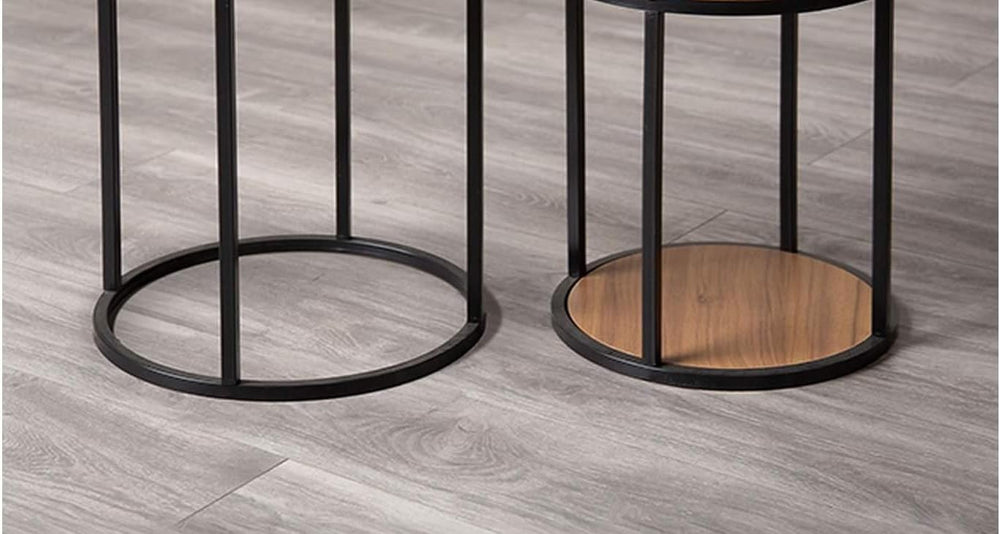 Contemporary Tables Made of Metal and Solid Wood with Space Saving Design