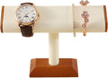 Solid Wood T-bar Watch Display Stand Bracelet Holder Jewelry Tower Organizer Space Saving for Personal Use Vendors Exhibit Trade Shows Retail Stores (Old Lace)