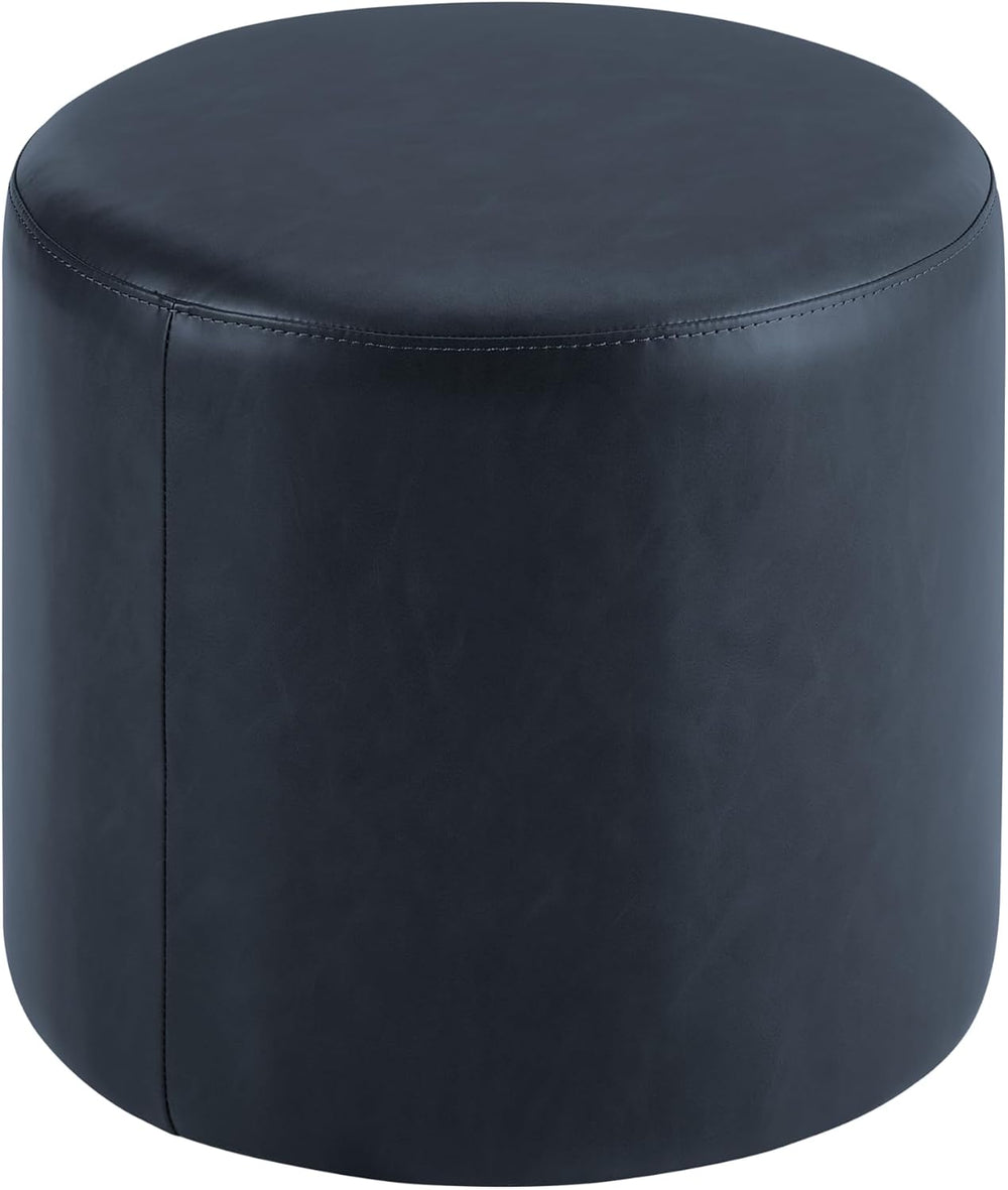 Studio Living® 19” Wentworth Ottoman Round Faux Leather Bench, Stationary Ott...