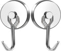 MIKEDE 120LB Magnetic Hooks, Neodymium Magnet Hooks for Hanging, Swivel Swing Magnetic Hook Heavy Duty, Strong Magnet with Hooks for Cruise, Kitchen, Camping, Door, Locker - 2 Pack