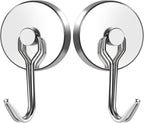 MIKEDE 120LB Magnetic Hooks, Neodymium Magnet Hooks for Hanging, Swivel Swing Magnetic Hook Heavy Duty, Strong Magnet with Hooks for Cruise, Kitchen, Camping, Door, Locker - 2 Pack