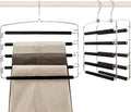 TOPIA HANGER Pants Hangers Space Saving, 3-Pack Swing Arm Pants Organizer for Closet, Non-Slip Foam Padded Organizer Hanger for Multi Slacks, Jeans, Trousers, Skirts, Scarfs (Black)-CT27B
