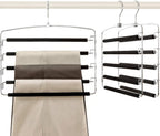 TOPIA HANGER Pants Hangers Space Saving, 3-Pack Swing Arm Pants Organizer for Closet, Non-Slip Foam Padded Organizer Hanger for Multi Slacks, Jeans, Trousers, Skirts, Scarfs (Black)-CT27B