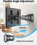 USX STAR 85 86 98 100 inch Heavy Duty TV Wall Mount for 37-105 inch Large TVs, Pre-Assembled TV Mount with Tool-Free Tilt, Up to 170lbs, VESA 800 x 600mm, 24″ Wood Studs