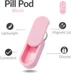 Keychain Pill Holder Single Pack – Lightweight Magnetic Pill Organizer for Daily Medication Storage, Portable Micro Pill Case for Travel, Durable and Discreet (Blush)