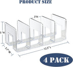 Clear Acrylic File Organizer, Purse Organizer, File Sorter Desktop File Folder Organizer for Book, Envelopes, Mail, Document, Notebook, Office Supplies, Handbag (4Pcs)