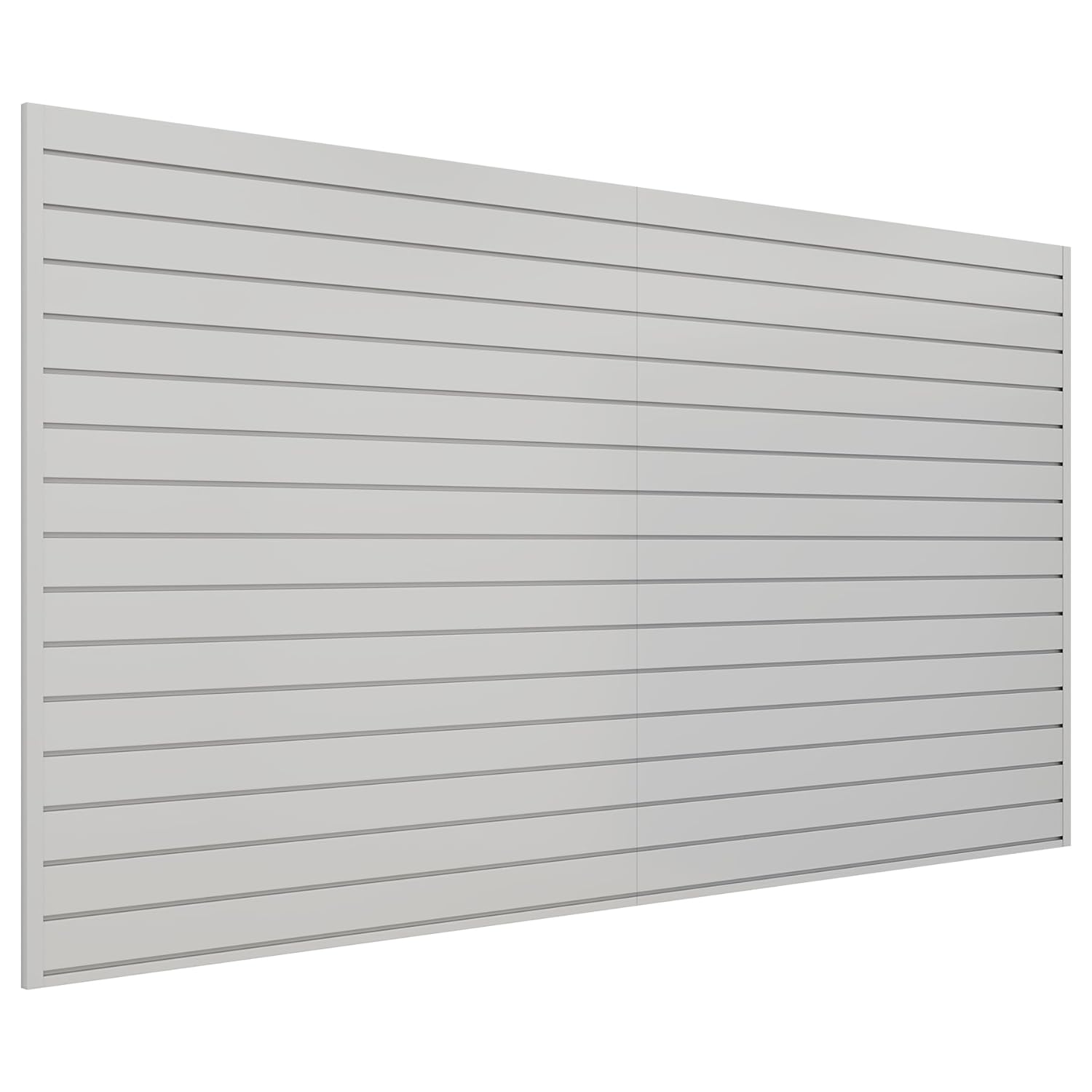 Slatwall Panel 8 FT x 4 FT, Interlocking Slat Wall Paneling, Wall Mounted PVC Wallpanel, Suitable for Garage Storage and Organizer, Slatwall Board, Shelves - Grey