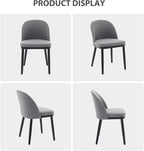 Wooden Dining Chairs Set of 4,Upholstered Kitchen Dining Room Chairs with Curved Backrest and Wood Leg,Modern Fabric Farmhouse Dinner Chair for Restaurant/Cafe,Grey