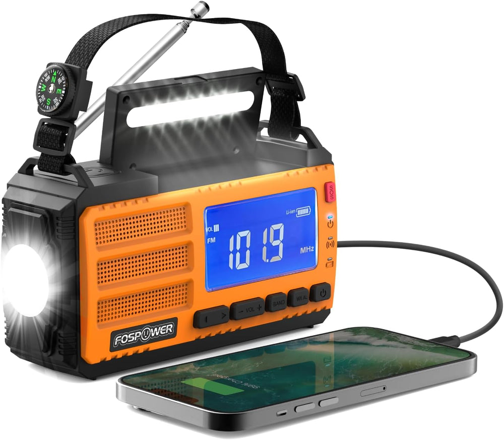 FosPower NOAA Emergency Weather Radio D8 37000mWh Portable Power Bank, AM/FM,...