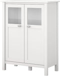 Bush Furniture Broadview Bar Cabinet with Wine Storage in White, (Model: BDS132WH-03)