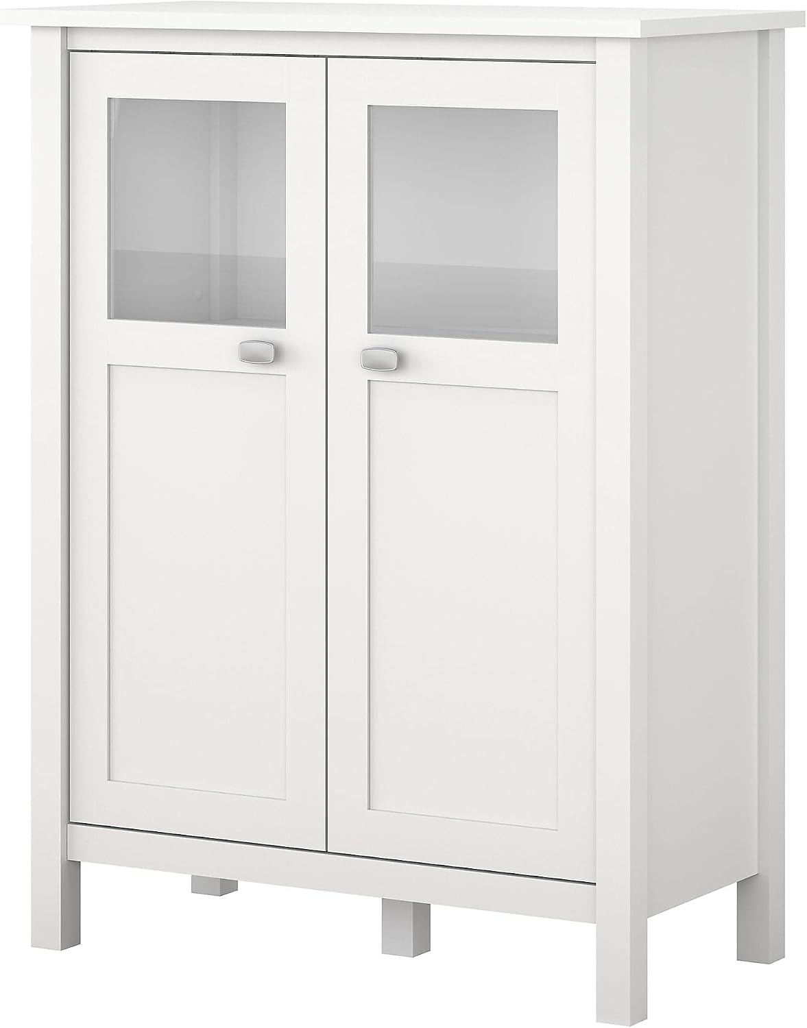 Bush Furniture Broadview Bar Cabinet with Wine Storage in White, (Model: BDS132WH-03)