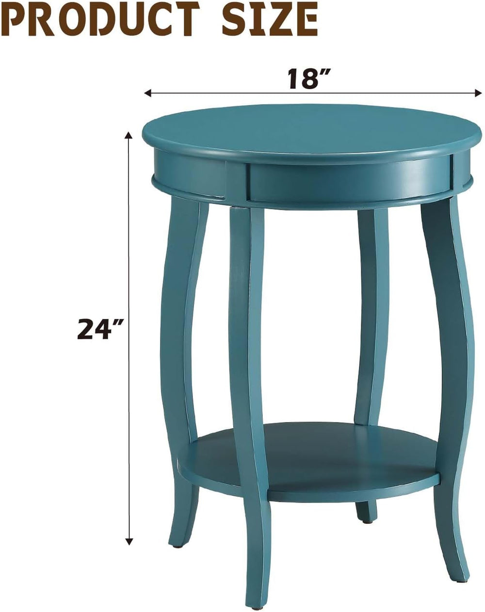 Small Accent Table with Storage, Round End Tables for Living Room, Wooden Cir...