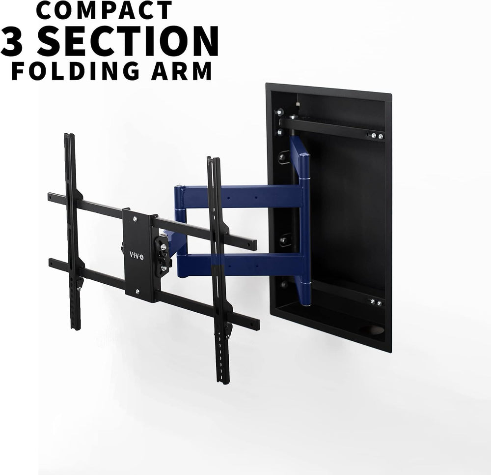 VIVO Recessed 50 to 75 inch LED LCD TV Wall Mount, Articulating Full Motion i...
