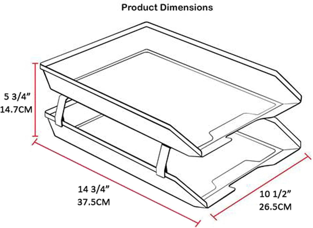 Acrimet Facility 2 Tier Letter Tray, Front Load, Letter Size/A4, Desktop File Organizer, Plastic (Clear Smoke Color)