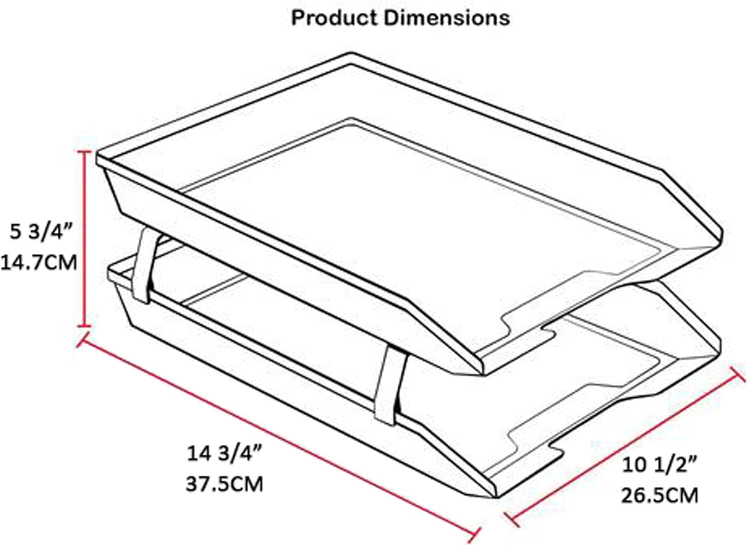 Acrimet Facility 2 Tier Letter Tray, Front Load, Letter Size/A4, Desktop File Organizer, Plastic (Clear Blue Color)