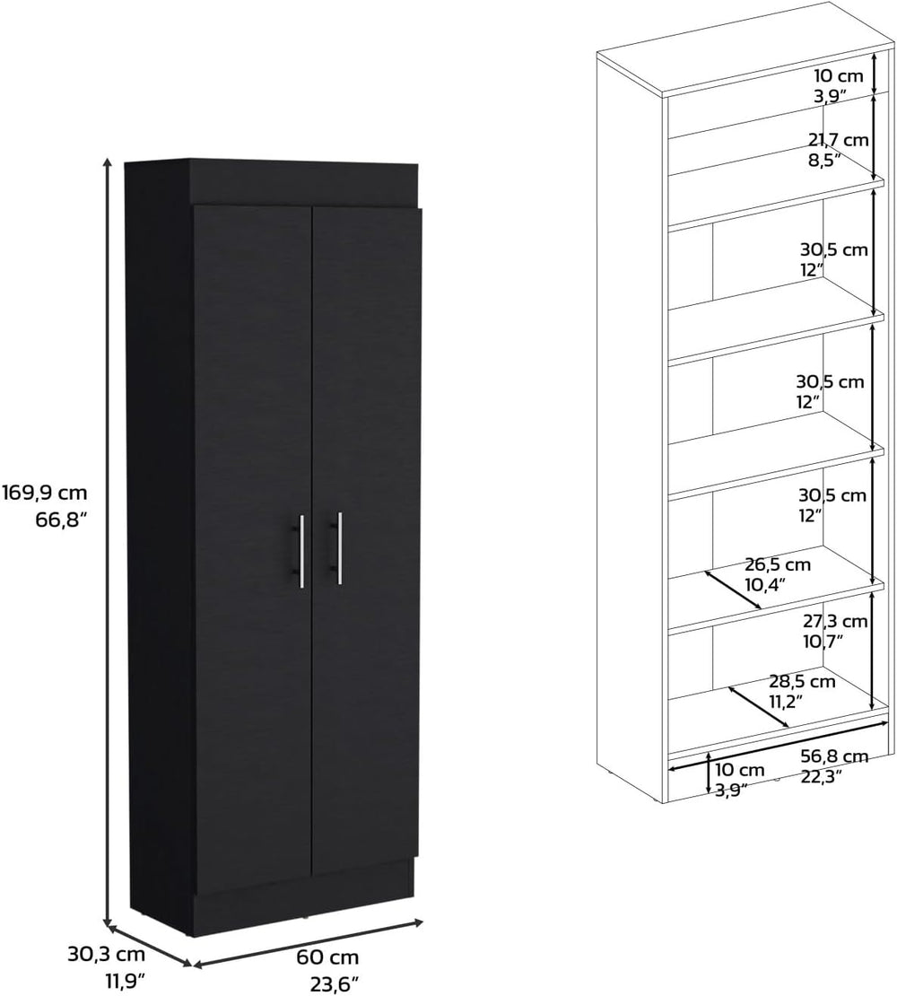 Pantry Cabinet Clinton, Kitchen Storage, Black