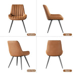 Modern Dining Chairs Set of 2,Upholstered Dining Room Chairs with Thick Cushions,Fabric Comfy Dining Chairs with Metal Legs for Dining Room Brown
