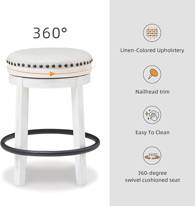 Signature Design by Ashley Valebeck 24" Counter Height Upholstered Swive...