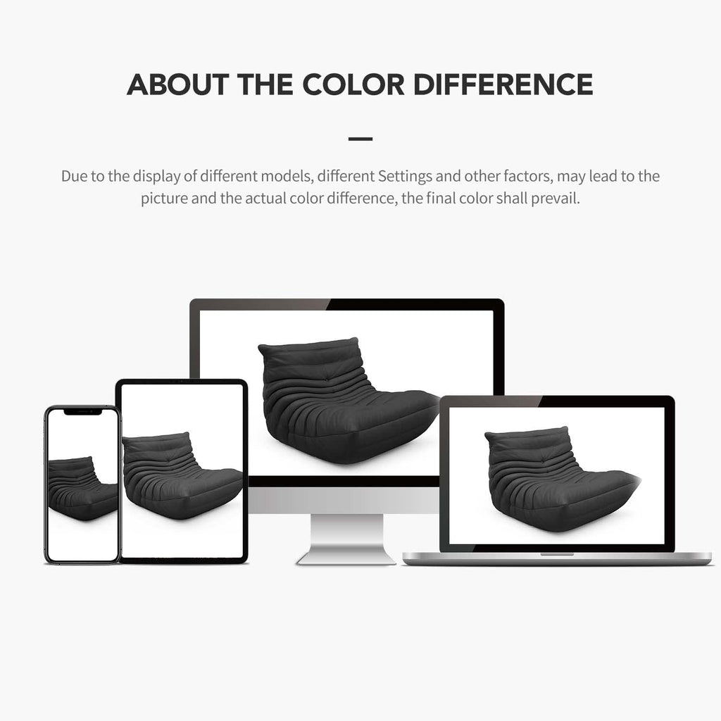 Fireside Chair, Oversized Armless Chair, Soft Microfiber Leather Floor Lounge Chair Lazy Sofa Accent Chair for Living Room Bedroom Salon Office