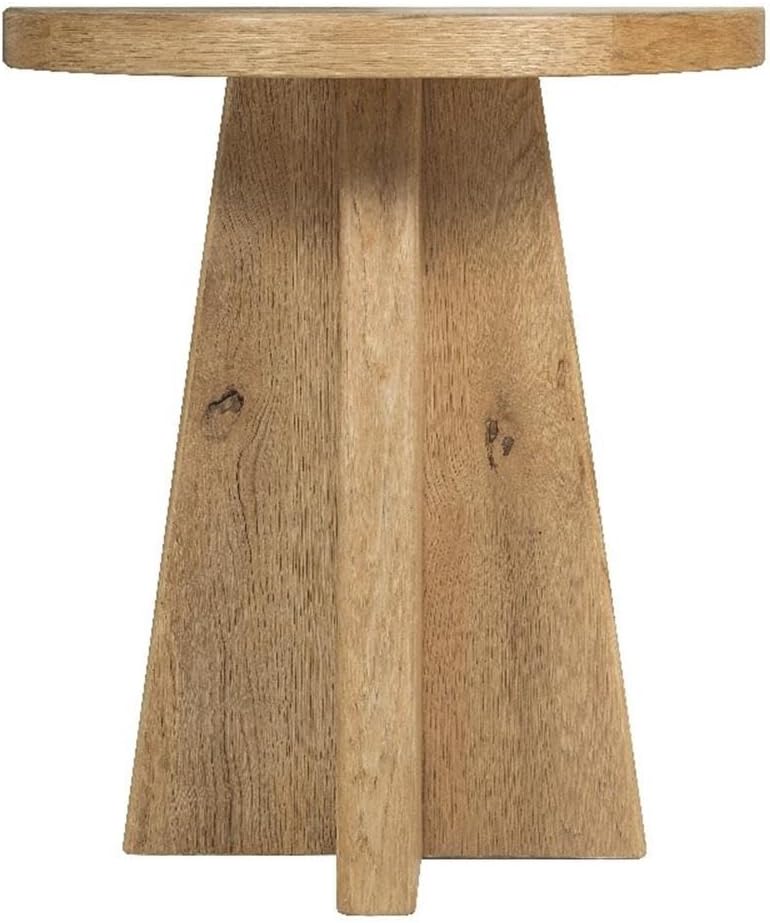 Hooker Driftwood Round End Table in Light Brown Wood Furniture