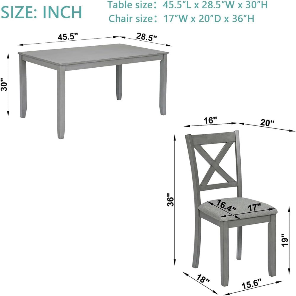 LUMISOL 5-Piece Dining Table Set for 4, Farmhouse Kitchen Table Set with 4 Up...