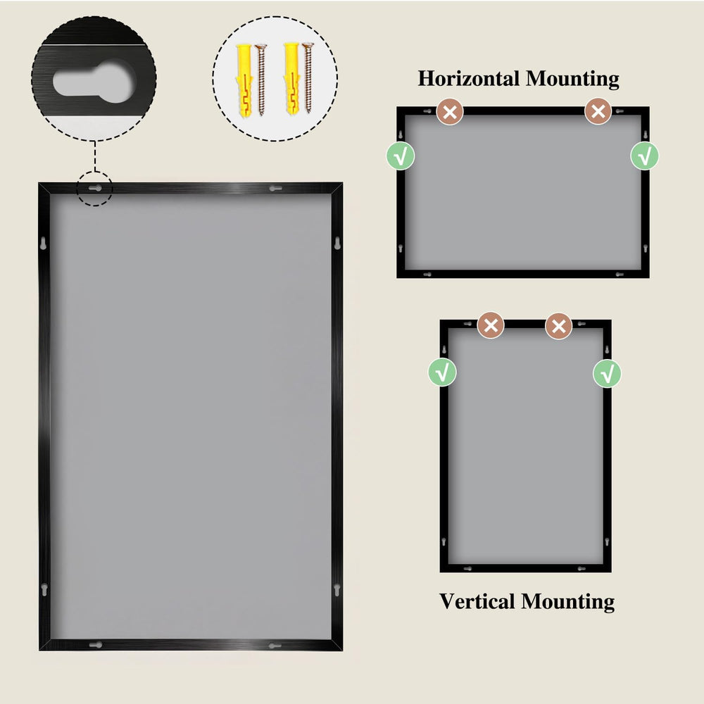 Koonmi Black Mirrors for Wall, 30x60 Inch Bathroom Mirror, Rectangular Wall M...