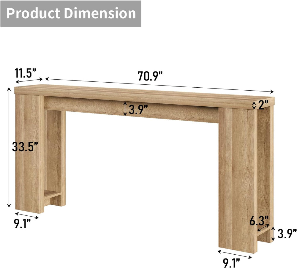 FUSOU 70.9'' Long Console Table, Sofa Table Behind The Couch, Farmhou...