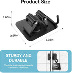 nacena Broom Holder Wall Mount, 4 Packs Black Stainless Steel Mop and Broom Hanger with Hooks Heavy Duty Broom and Mop Organizer Wall Hanging for Bathroom