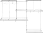 ClosetMaid ShelfTrack Wire Closet Organizer System, Adjustable from 5 to 8 Ft., with Shelves, Clothes Rods, Shoe Shelf, Hardware, Durable Steel, White