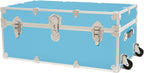Rhino Classic XL Trunk with Wheels for Camp and Dorm, Footlocker, Chest | 34"L x 20"W x 15"H, 1500+ lb Capacity, Baltic Birch Plywood, Nickel Plated Steel, Durable, Removable, College Dorm